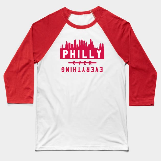 Philly over Everything - White/Red Baseball T-Shirt by KFig21